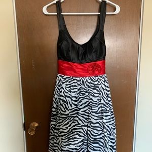 Red and Zebra Print Party Dress